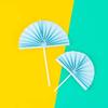 10pcs Fans Cake Topper Birthday Cupcake Topper Fruit Dessert Pick for Wedding Birthday Baby Shower Supplies - Blue view 2