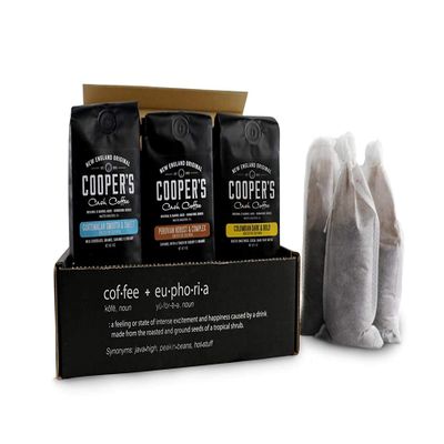 Cold Brew Coffee Box Set - Medium Roast, Colombian, Peruvian, Guatemalan Whole Bean Coarse for Cold Brew - 6 Filter Bags Included - 1.5 lbs