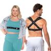 BackEmbrace Posture Corrector for Women and Men - Made in USA - Slim and Adjustable Shoulder Brace - Back Brace for Back Pain Relief - Black Drizzle XL view 1