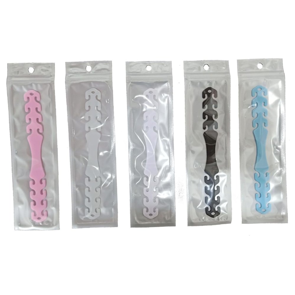 EXCEART 10pcs Adjustable Pe Ear Mask Extension Buckle Tightening Mask Accessories for Comfortable Wear Black White