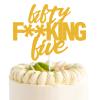 Fifty Five Gold Glitter Cake Toppers 55 Years Old 55th Birthday Anniversary Party Decorations Supplies view 1