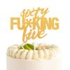 Sixty Five Gold Glitter Cake Toppers 65 Years Old 65th Birthday Anniversary Party Decorations Supplies view 1