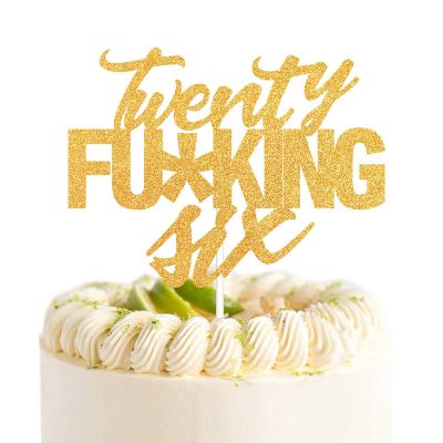 Twenty Six Gold Glitter Cake Toppers 26 Years Old 26th Birthday Anniversary Party Decorations Supplies