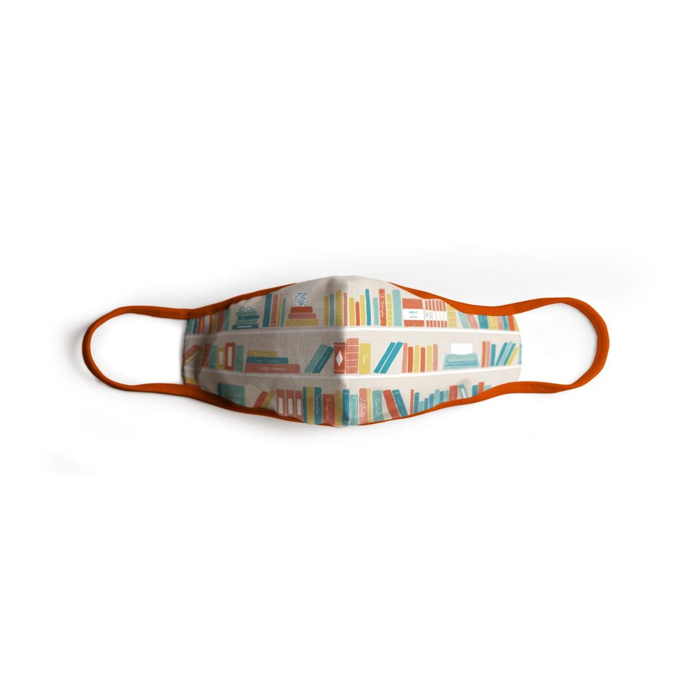 Out of Print Bookshelf Cloth Face Mask Reusable Adult Small