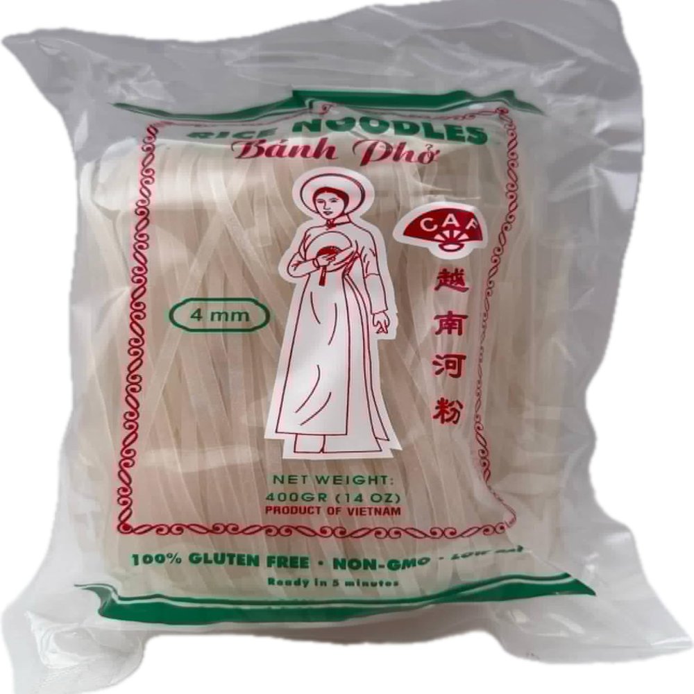 CAF Premium Rice Noodles  Gluten-Free Banh Pho Rice Sticks for Pho, Pad Thai & Stir-Fry  14 Ounce, 4mm (Pack of 1)  Vietnamese & Thai Style Rice Noodles