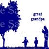 1/2 Sheet - Blue Great Grandpa & Grand Kids Silhouette Birthday - D24619 - 2D Edible Cake Cupcake Party Topper view 1