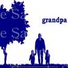 1/2 Sheet - Blue Grandpa & Grand Kids Silhouette Birthday - D24618 - 2D Edible Cake Cupcake Party Topper view 1