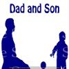 1/4 Sheet - Blue Dad & Son Silhouette Birthday - D24613 - 2D Edible Cake Cupcake Party Topper view 1