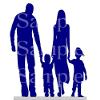 1/2 Sheet - Blue Family Silhouette Birthday - D24615 - 2D Edible Cake Cupcake Party Topper view 1