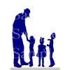 1/2 Sheet - Blue Grandpa & Kids Silhouette Birthday - D24614 - 2D Edible Cake Cupcake Party Topper view 1