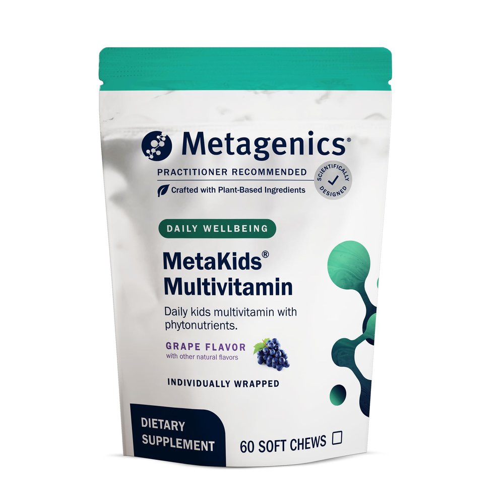 Metagenics MetaKids Multivitamin Soft Chews - Complete Daily Vitamin for Kids* - with Vitamins A, C, D, E & B Complex for Immune, Bone & Growth Support* - 60 Chewable Servings, Grape Flavor