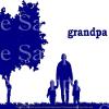 1/4 Sheet - Blue Grandpa & Grand Kids Silhouette Birthday - D24618 - 2D Edible Cake Cupcake Party Topper view 1