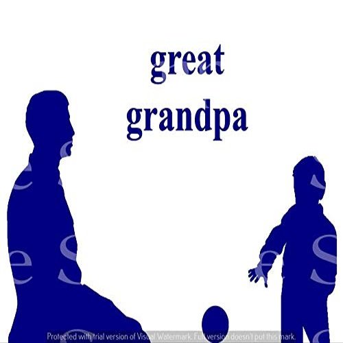 1/2 Sheet - Blue Great Grandpa & Grand Son Silhouette Birthday - D24620 - 2D Edible Cake Cupcake Party Topper