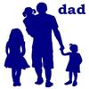 1/2 Sheet - Blue Dad & Kids Silhouette Birthday - D24609 - 2D Edible Cake Cupcake Party Topper view 1