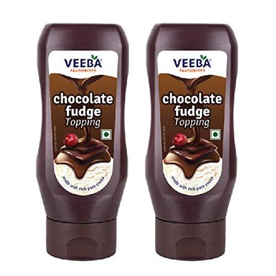 Veeba Chocolate Fudge Topping, 380g - Pack of 2
