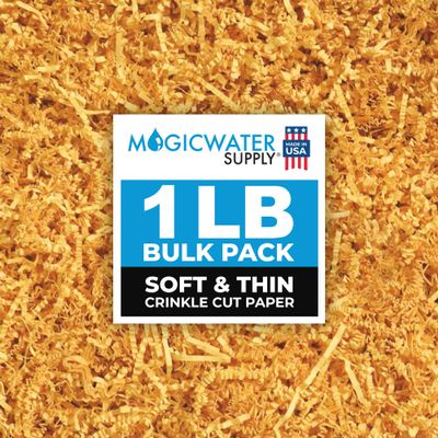 MagicWater Supply - 1 LB - Yellow - Soft & Thin Crinkle Cut Paper Shred Filler great for Gift Wrapping, Basket Filling, Birthdays, Weddings, Anniversaries, Valentines Day, and other occasions