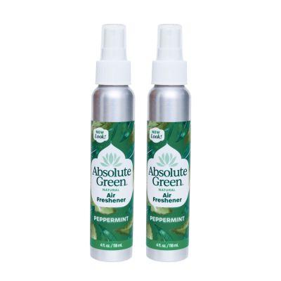 Absolute Green Air Freshener Room Spray, Non-Toxic, Cover Odors, Safe around Kids and Pets, Natural Peppermint Scent 4oz (Pack of 2)