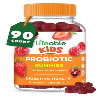 Kids Probiotics Gummies | 2 Billion CFU | Great Tasting Kids Probiotic Gummies | for Gut Health, Digestive Support, and Immune Support | 90 Probiotic Gummies for Kids and Toddlers | Lifeable