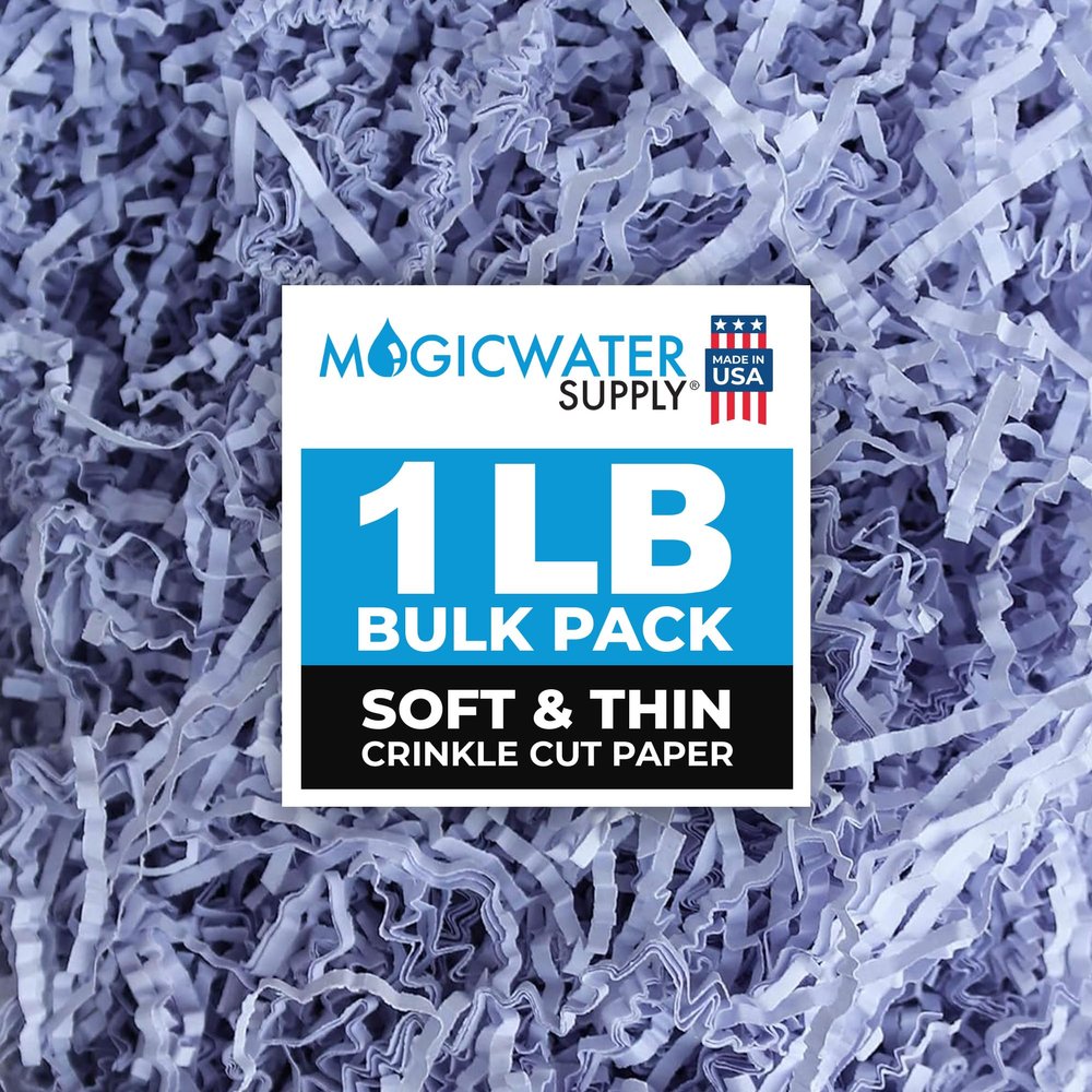 MagicWater Supply - 1 LB - Lavender - Soft & Thin Crinkle Cut Paper Shred Filler great for Gift Wrapping, Basket Filling, Birthdays, Weddings, Anniversaries, Valentines Day, and other occasions