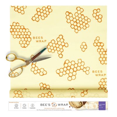Bee's Wrap Beeswax Wraps for Food - Cut to Size 14x52" Beeswax Wrap Roll - Made in USA Reusable Natural Food Wrap - Honeycomb