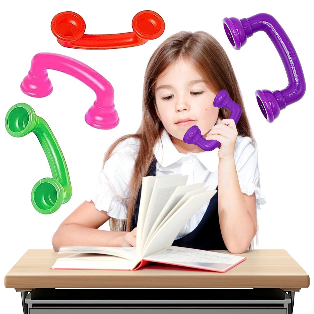 4E's Novelty Whisper Phones for Reading - Pack of 4 - Auditory Feedback, Hear Myself Sound Phone - Accelerate Reading Fluency, Comprehension & Pronunciation - Speech Therapy Materials Toys