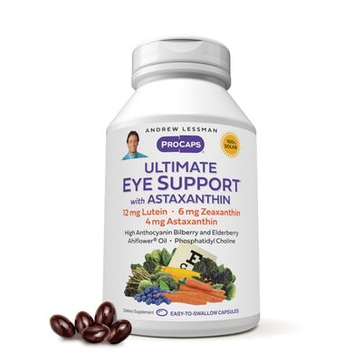 ANDREW LESSMAN Ultimate Eye Support with Astaxanthin 180 Softgels - 12mg Lutein, 6mg Zeaxanthin, 4mg Astaxanthin, Bilberry. Key Nutrients to Support Eye Health, Promote Healthy Vision. No Additives