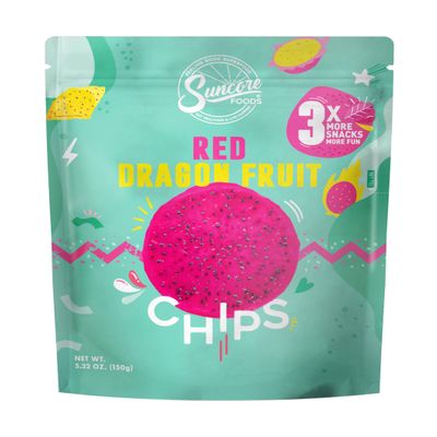 Suncore Foods Red Dragon Fruit Chips & Snacks, 5.32oz (1 Pack), Gluten Free, Non-GMO