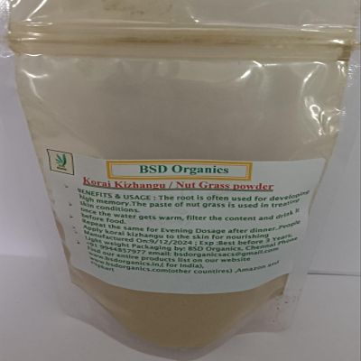 BSD Organics Beauty Korai Kizhangu/Cyperus Rotundus/Nut Grass Powder - 100 Gram / 3.5 Ounce