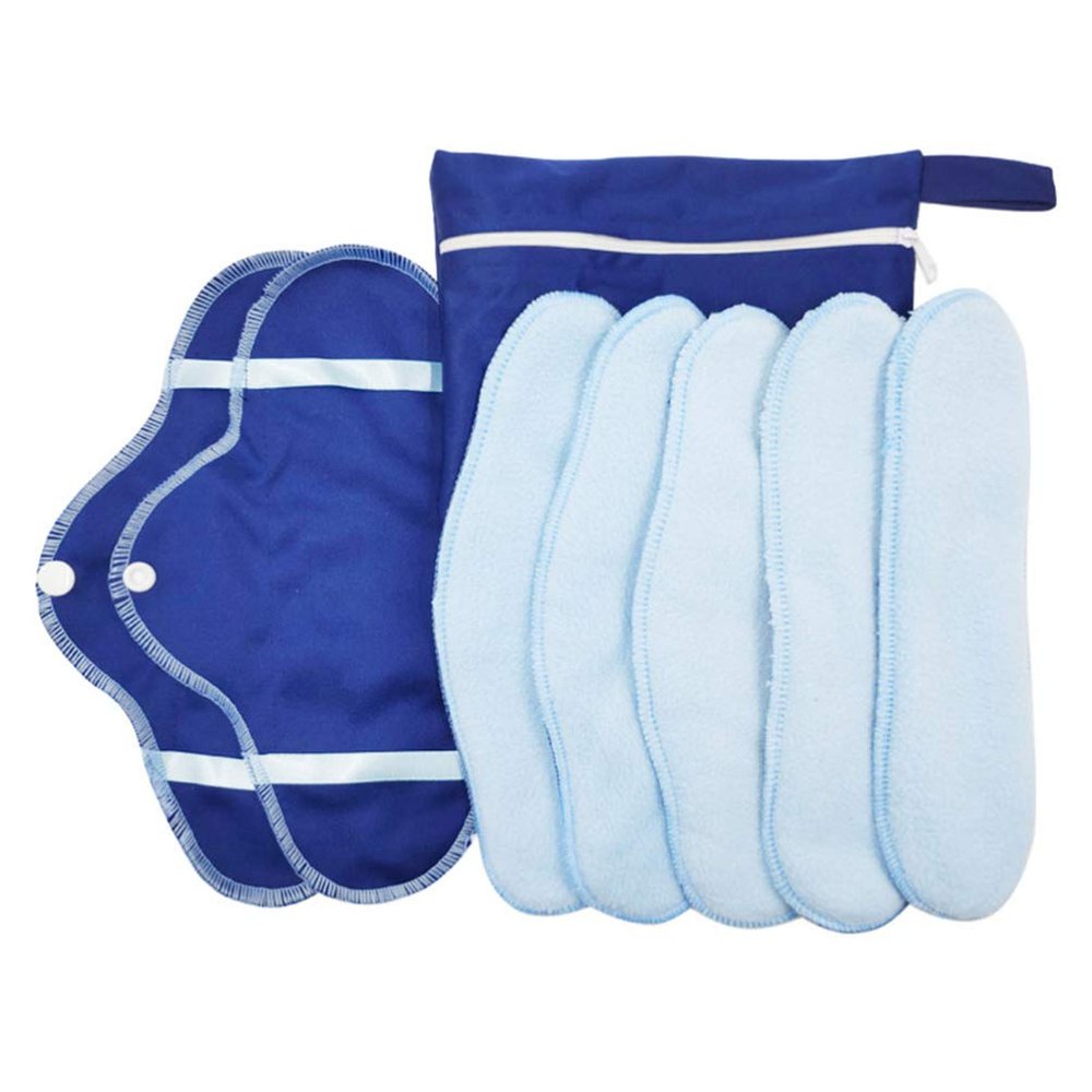 EXCEART 8pcs Reusable Cloth Menstrual Pads Washable Portable Foldable and Breathable Towels for Comfortable Period Care for Travel and Everyday Use
