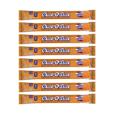Chick O Stick Candy Bars | 8 Pack | Crunchy Peanut Butter Rolled In Toast Coconut | Peanut Butter Candy | .7 oz Bars | Pack of 8 Bars