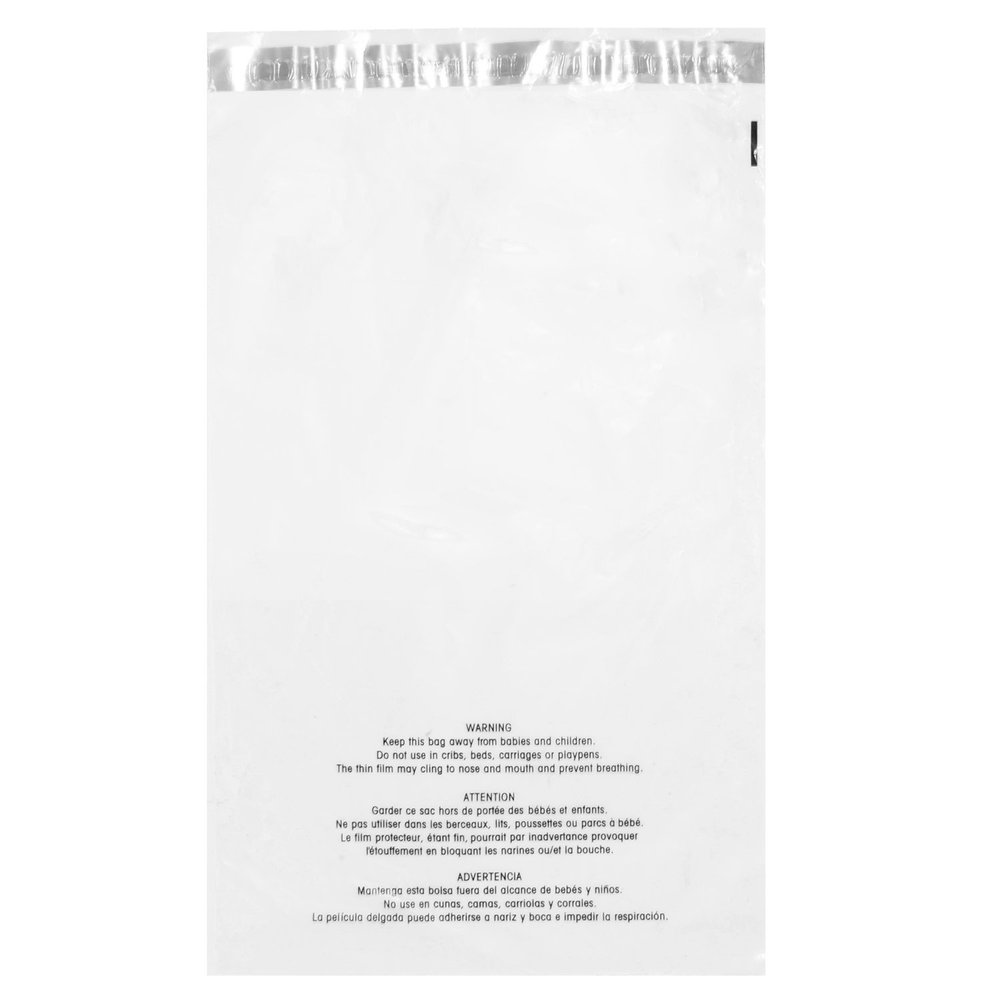 100 Pack 5 X 7 Self Seal Clear Poly Bags with Suffocation Warning for Packaging
