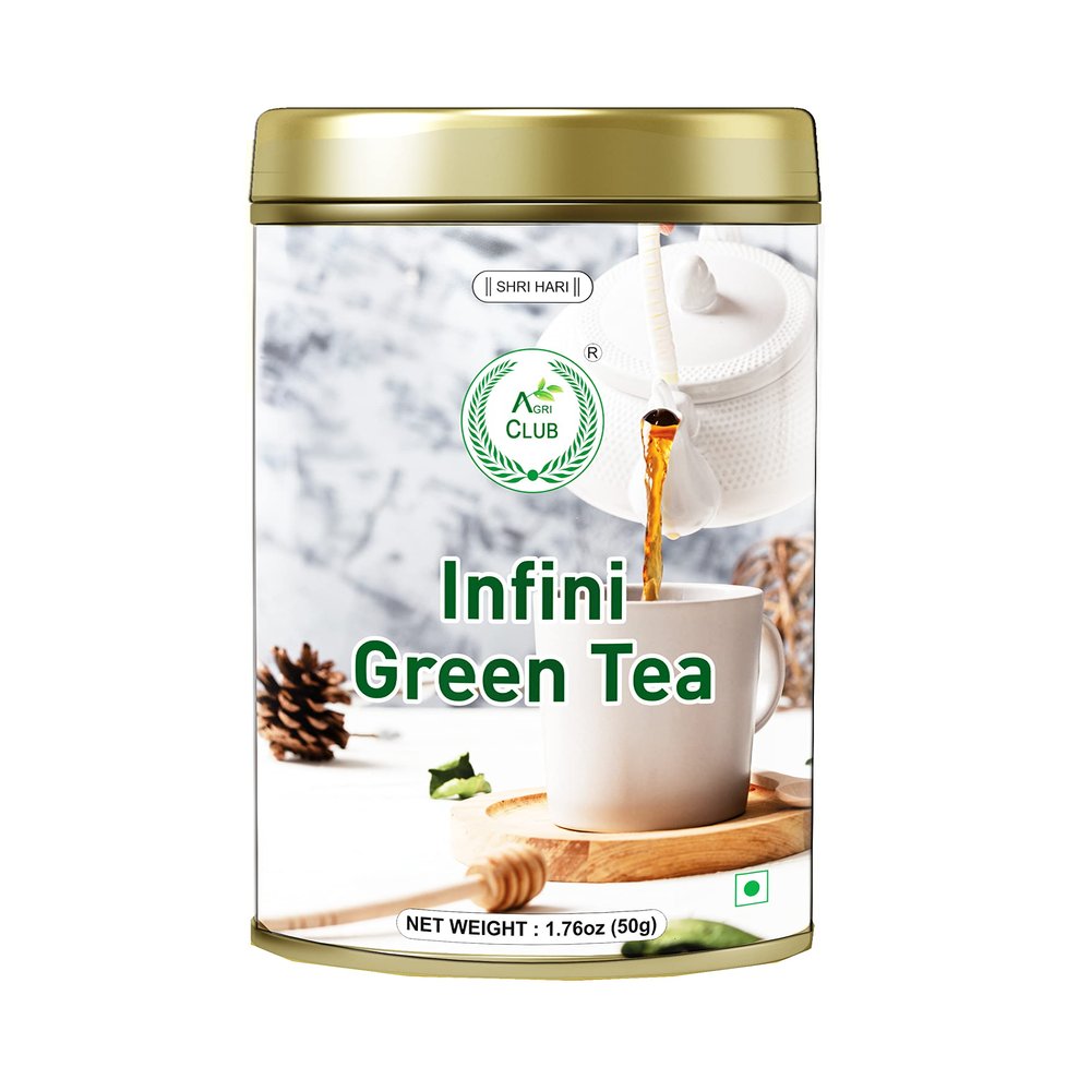 Infini Green Tea 0.11LB (1.76oz) 50g|Immune Support|Healthy Digestion|Healthy Metabolism|Loose Leaf|Green Tea|Herbal Tea|Caffiene|Agri Club
