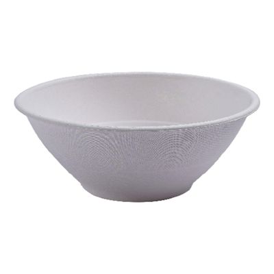 ECO PRODUCTS Compostable 32oz Molded Fiber Wide Bowls, Case of 400, Vanguard WorldView, Disposable, White, No PFAS, Lid Available, Tree-free Sugarcane, Soup Pasta Bowl, ASTM Compliant, BPI-Certified