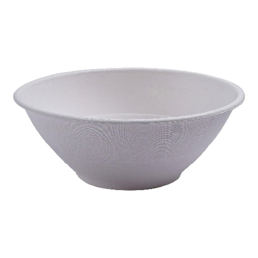 ECO PRODUCTS Compostable 32oz Molded Fiber Wide Bowls, Case of 400, Vanguard WorldView, Disposable, White, No PFAS, Lid Available, Tree-free Sugarcane, Soup Pasta Bowl, ASTM Compliant, BPI-Certified