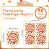 Gatherfun Thanksgiving Party Supplies Fallen Leaves Disposable Paper Napkins for Happy Thanksgiving Dinner Party Fall Party Decorations 50 Pack view 2