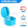 KISEER Light Blue Denture Bath Case Cup Box Holder Storage Soak Container with Strainer Basket for Travel Cleaning view 2