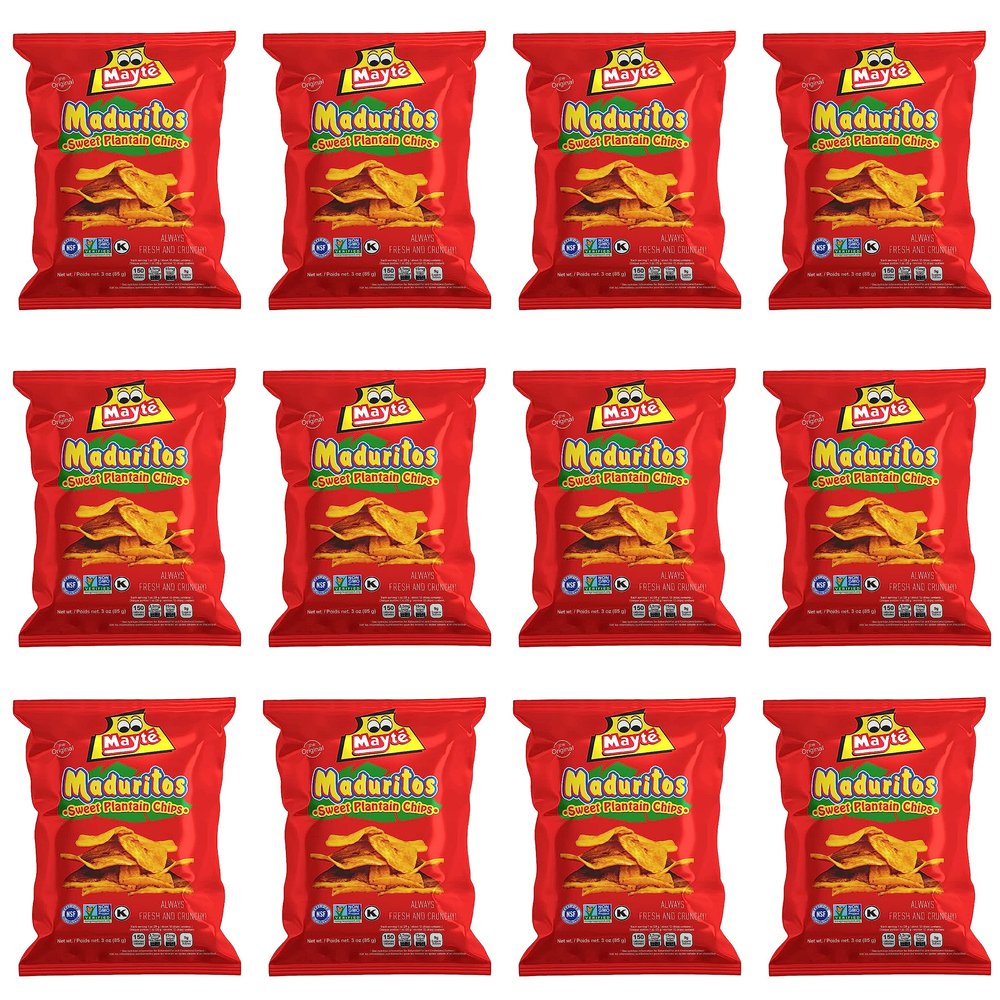 (Pack 12) Mayte Maduritos || Sweet Plantain Chips || 3 oz / 85 g ||Always Crunchy
