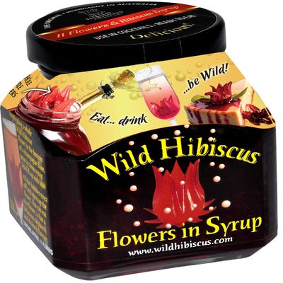 Wild Hibiscus Flowers in Syrup | 8.8 oz (250 g) Jar | Hand-Crafted Whole Hibiscus Flowers in Sweet Syrup | Perfect for Cocktails, Desserts & Gourmet Garnishes