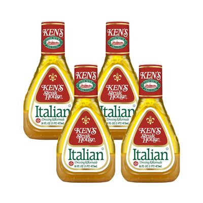 Ken's Steak House Italian Dressing & Marinade 16 Fl Oz (Pack of 4)