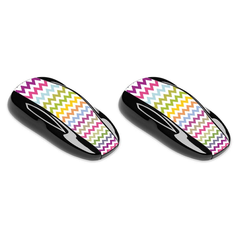 MightySkins Skin for Tesla Model S Key Fob - Rainbow Chevron | 2 Pack of Skins | Protective, Durable, and Unique Vinyl Decal wrap Cover | Easy to Apply, Remove, and Change Styles | Made in The USA