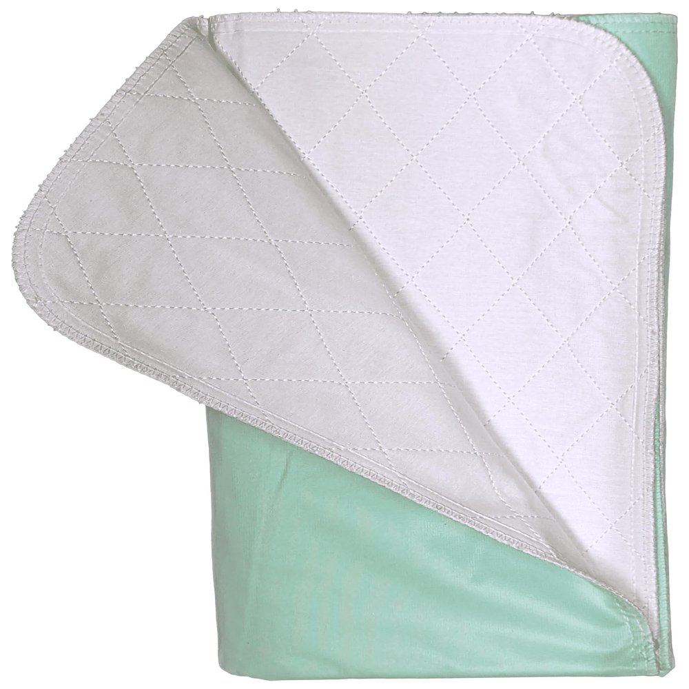 Bed Pad Washable Incontinence Underpad - Heavy Duty, Super Absorbent Waterproof Urinary Mattress Protector - Reusable Dry Bed Wetting Premium Protection for Seniors, Children 32x34 - 6 Pack Green 10oz