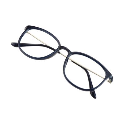 VisionGlobal Blue Light Blocking Glasses for Women/Men, Anti Eyestrain, Computer Reading, TV Glasses, Stylish Square Frame, Anti UV, Anti Glare(Navy,+4.00 Magnification)