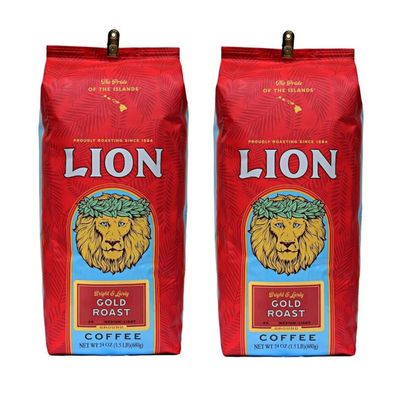 Lion Coffee, Gold Roast, Ground, 24 Ounce Bag (Pack of Two)