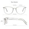 VisionGlobal Blue Light Blocking Glasses for Women/Men, Anti Eyestrain, Computer Reading, TV Glasses, Stylish Square Frame, Anti Glare (Clear Gray, +4.00 Magnification) view 3
