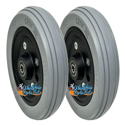 6" x 2" PRIDE FRONT ANTI-TIP/REAR CASTER WHEEL FOR JAZZY 614 AND 614 HD. SET of 2 Wheels