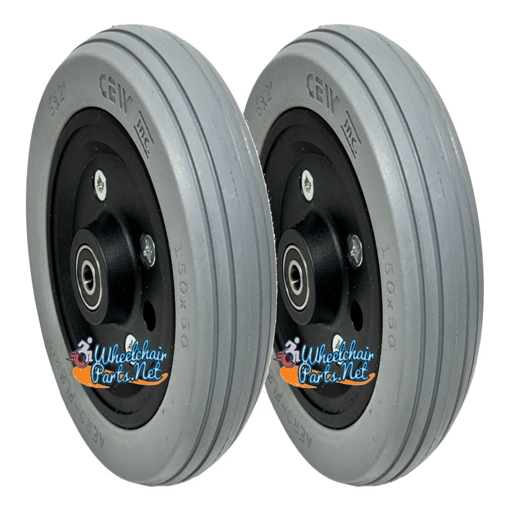 6" x 2" PRIDE FRONT ANTI-TIP/REAR CASTER WHEEL FOR JAZZY 614 AND 614 HD. SET of 2 Wheels