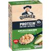 Quaker Protein Instant Oatmeal, Apple Cinnamon, 12g Protein per Serving, Whole Grains, No Artificial Flavors, No Added Colors, 2.11 oz Packets, (6 Pack) view 1