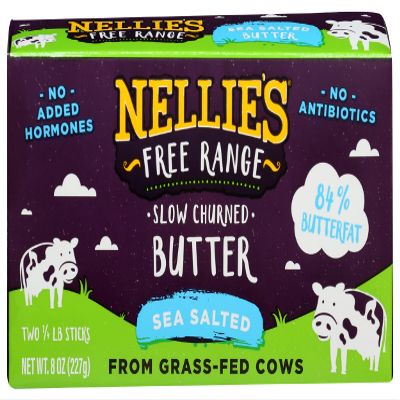 Nellie's Slow Churned Sea Salted Butter, 8 OZ
