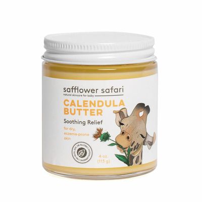 Calendula Butter for Baby | Soothing Relief For Eczema, Sensitive Skin, Dry Skin, & Diaper Rash | Hypoallergenic | All-Natural & Plant-Derived | Made in USA by Safflower Safari