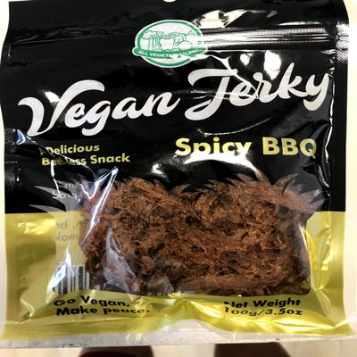All Vegetarian Inc. Vegan Spicy BBQ Beefless Jerky, 3.5 Ounce (Pack of 1)